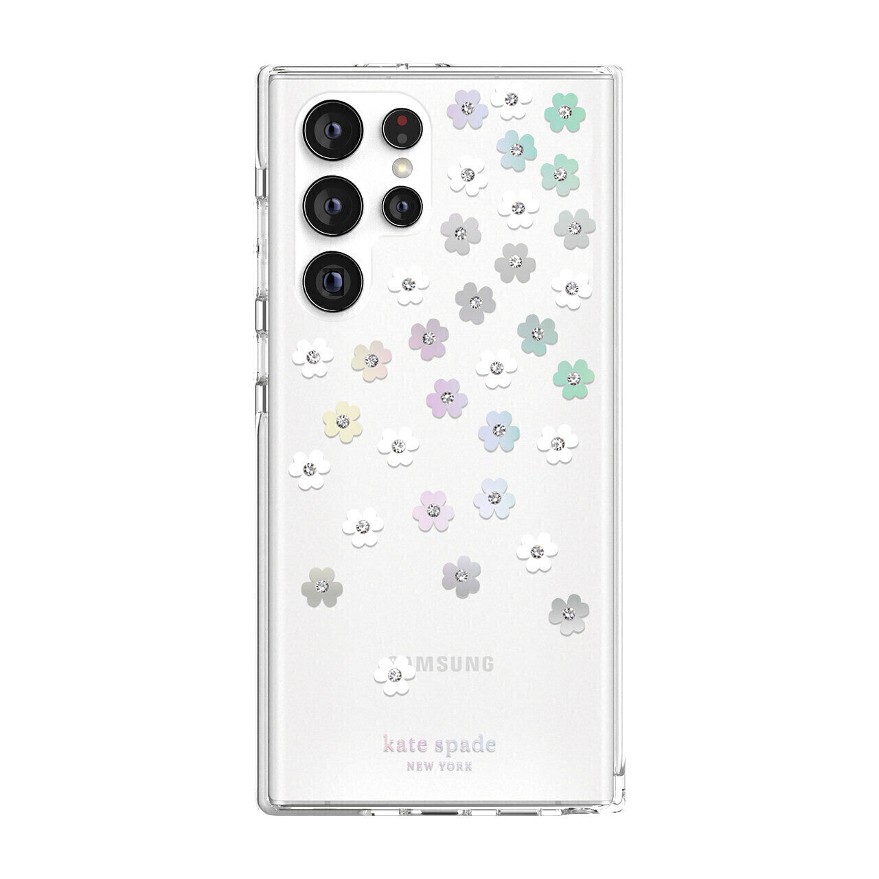 Kate Spade New York Samsung Galaxy S22 Ultra 5G Defensive Hardshell, Scattered Flowers/Iridesce