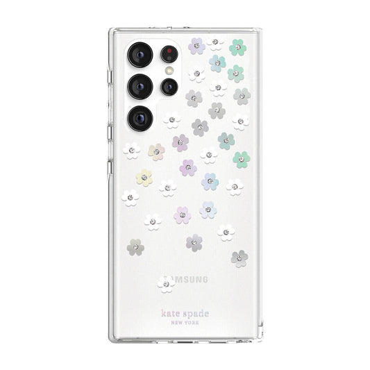 Kate Spade New York Samsung Galaxy S22 Ultra 5G Defensive Hardshell, Scattered Flowers/Iridesce